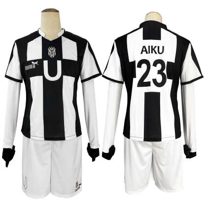 Blue Lock Anime Cosplay Costume - Niko Barou, Aiku Sendou, Snuffy Lorenzo & Aryu Wig Rose Net Football-Astricos