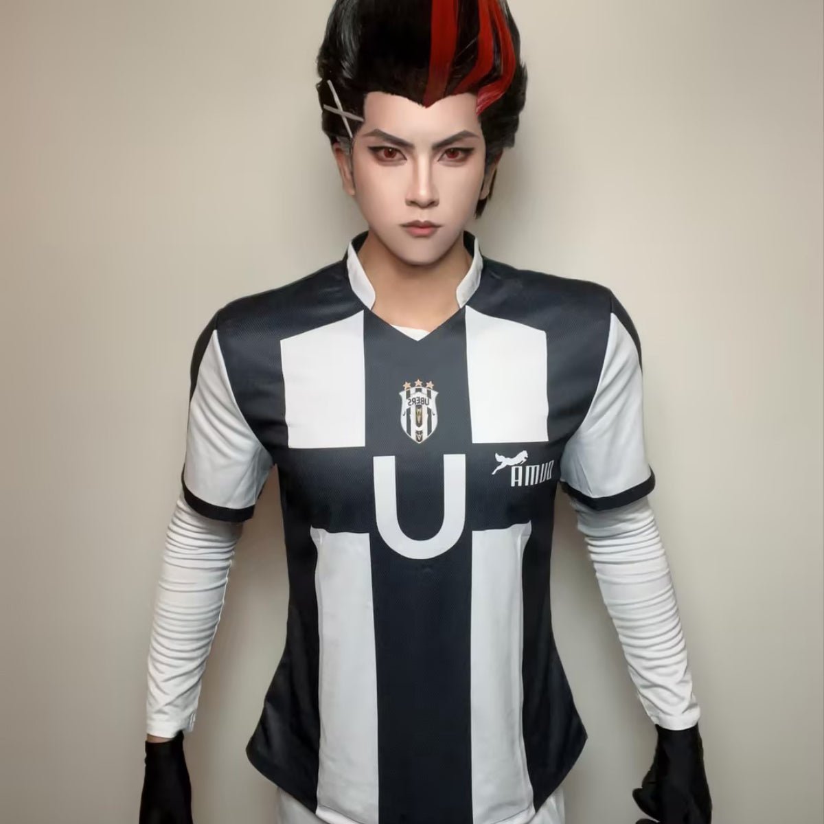 Blue Lock Anime Cosplay Costume - Niko Barou, Aiku Sendou, Snuffy Lorenzo & Aryu Wig Rose Net Football-Astricos