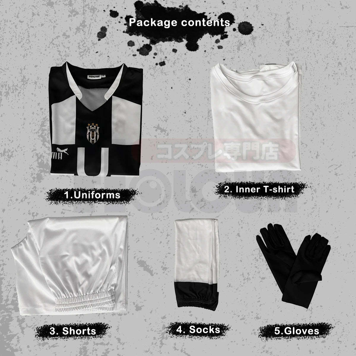 Blue Lock Anime Cosplay Costume - Niko Barou, Aiku Sendou, Snuffy Lorenzo & Aryu Wig Rose Net Football-Astricos