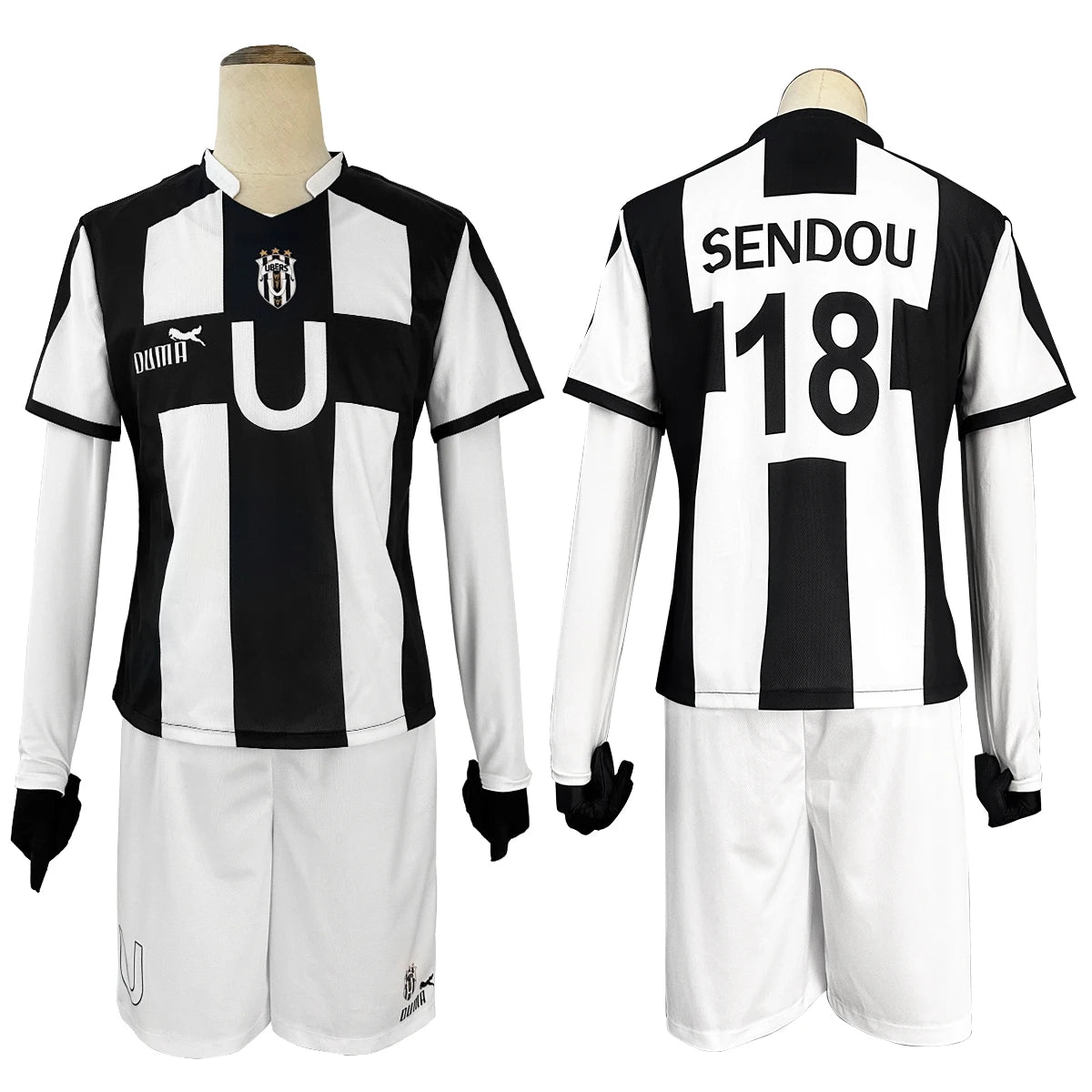 Blue Lock Anime Cosplay Costume - Niko Barou, Aiku Sendou, Snuffy Lorenzo & Aryu Wig Rose Net Football-Astricos