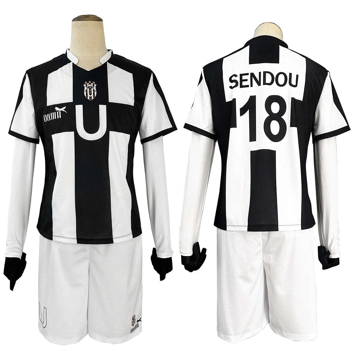Blue Lock Anime Cosplay Costume - Niko Barou, Aiku Sendou, Snuffy Lorenzo & Aryu Wig Rose Net Football-Astricos
