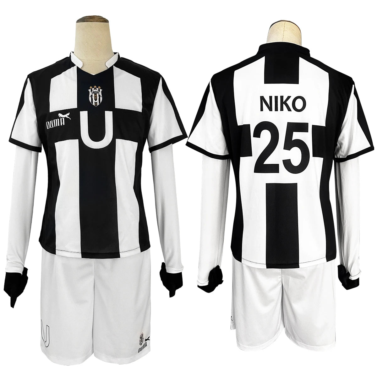 Blue Lock Anime Cosplay Costume - Niko Barou, Aiku Sendou, Snuffy Lorenzo & Aryu Wig Rose Net Football-Astricos