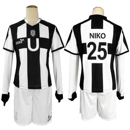 Blue Lock Anime Cosplay Costume - Niko Barou, Aiku Sendou, Snuffy Lorenzo & Aryu Wig Rose Net Football-Astricos