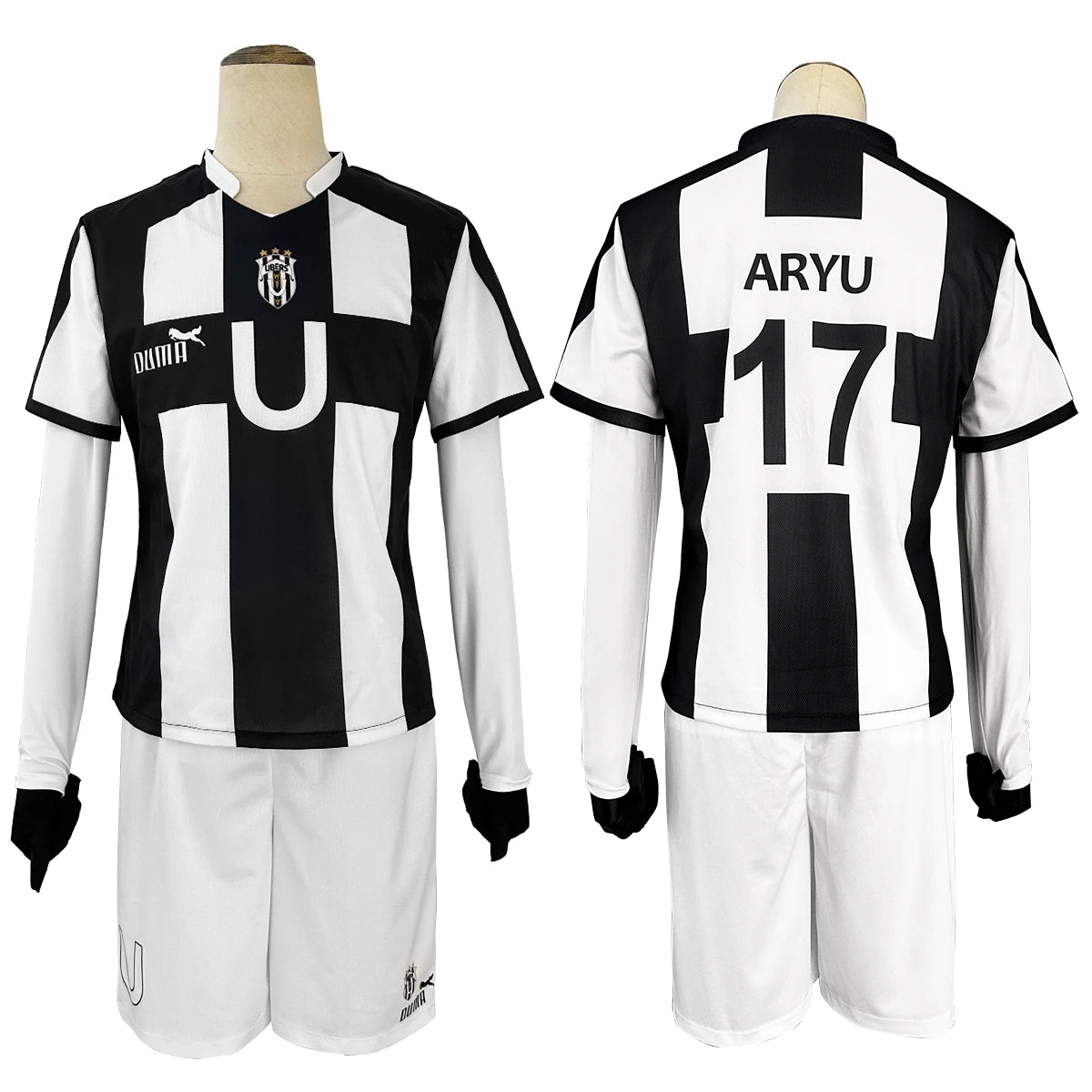 Blue Lock Anime Cosplay Costume - Niko Barou, Aiku Sendou, Snuffy Lorenzo & Aryu Wig Rose Net Football-Astricos
