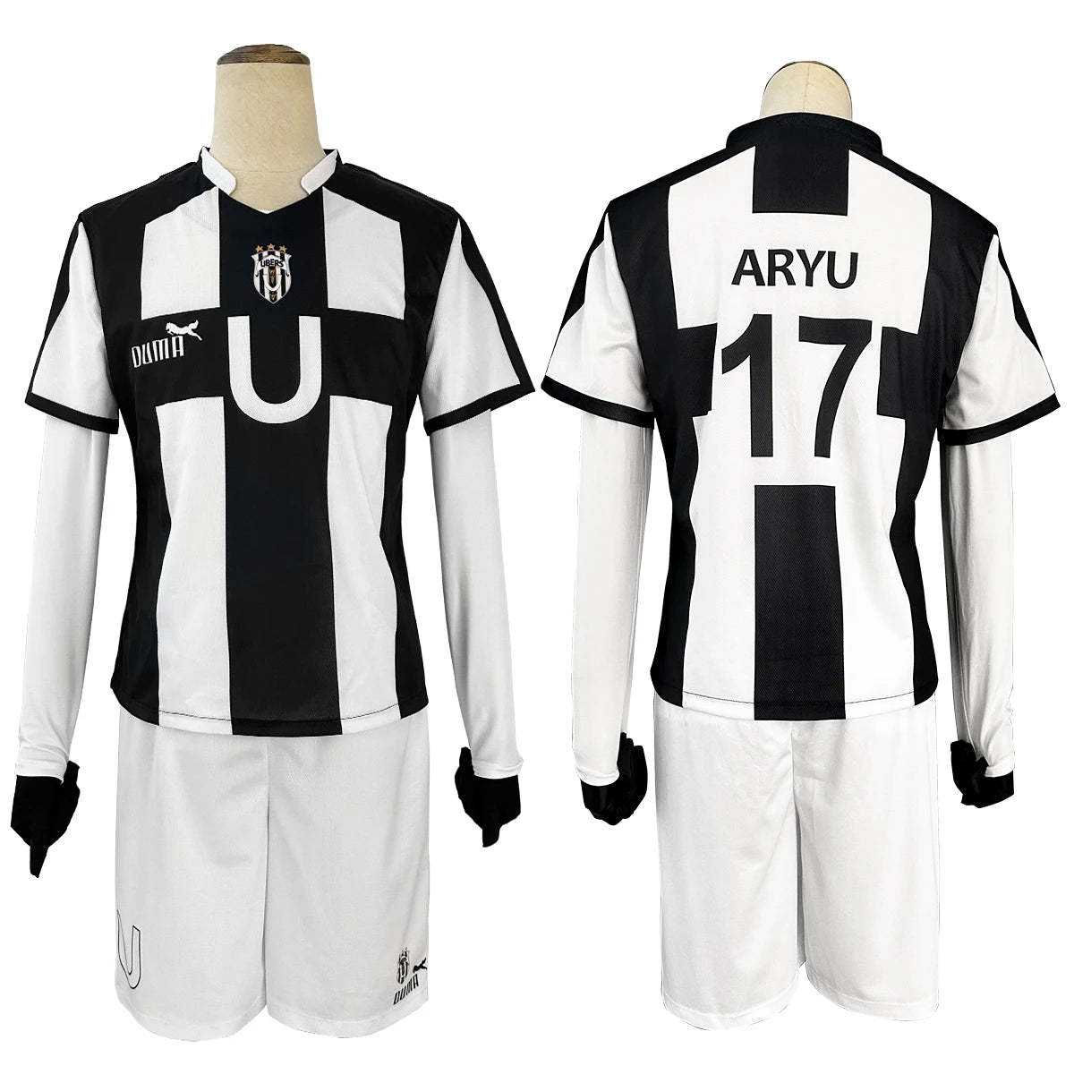 Blue Lock Anime Cosplay Costume - Niko Barou, Aiku Sendou, Snuffy Lorenzo & Aryu Wig Rose Net Football-Astricos