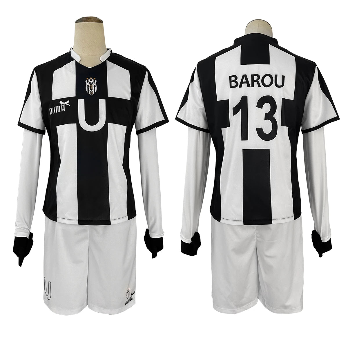 Blue Lock Anime Cosplay Costume - Niko Barou, Aiku Sendou, Snuffy Lorenzo & Aryu Wig Rose Net Football-Astricos