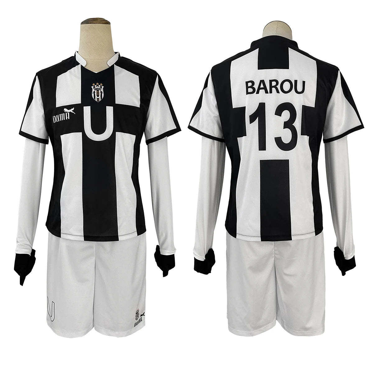 Blue Lock Anime Cosplay Costume - Niko Barou, Aiku Sendou, Snuffy Lorenzo & Aryu Wig Rose Net Football-Astricos