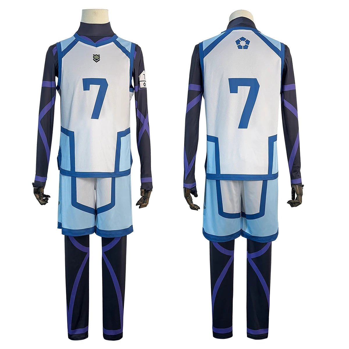 Blue Lock Season 2 Anime Nagi Cosplay Costume Wig & NO.7 Training Jerseys 4PCS Football Uniform-Astricos