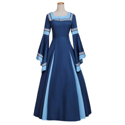 Blue Medieval Renaissance Gothic Victorian Dress Ball Gown for Adult Halloween Cosplay-Astricos