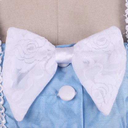 Blue Victorian Bustle Dress with Lace Details | Cosplay & 19th Century Fashion-Astricos