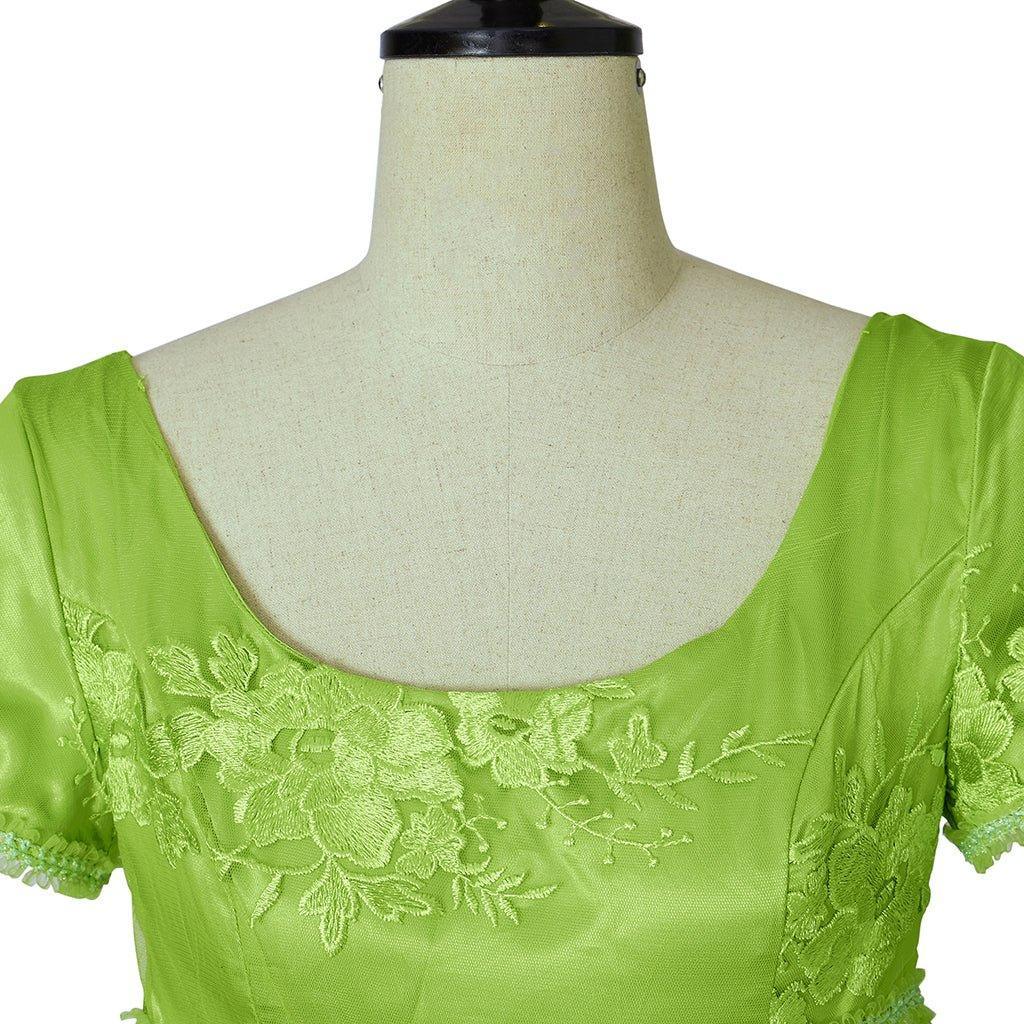 Bridgerton Green Empire Gown - Regency Era Cosplay Costume-Astricos