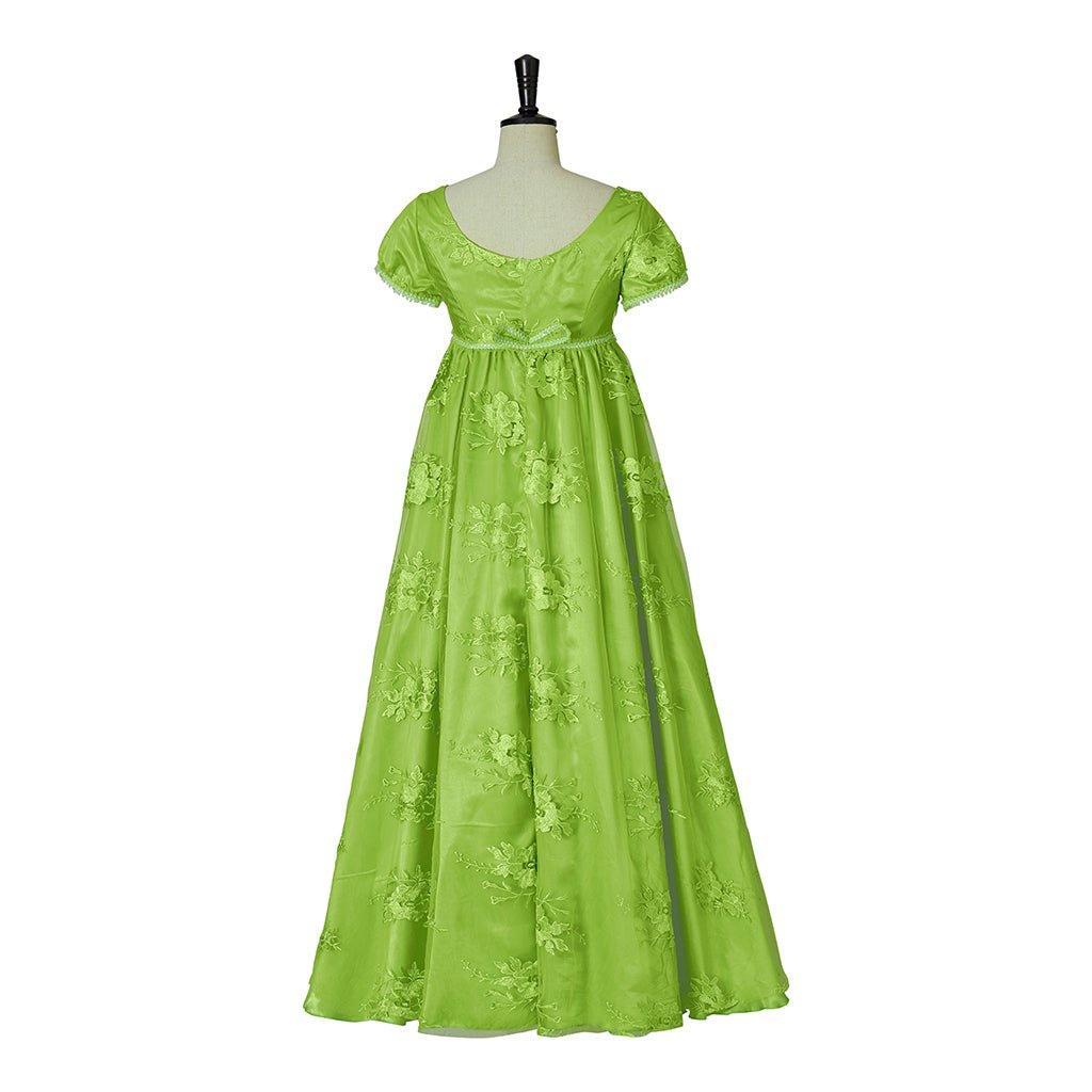 Bridgerton Green Empire Gown - Regency Era Cosplay Costume-Astricos