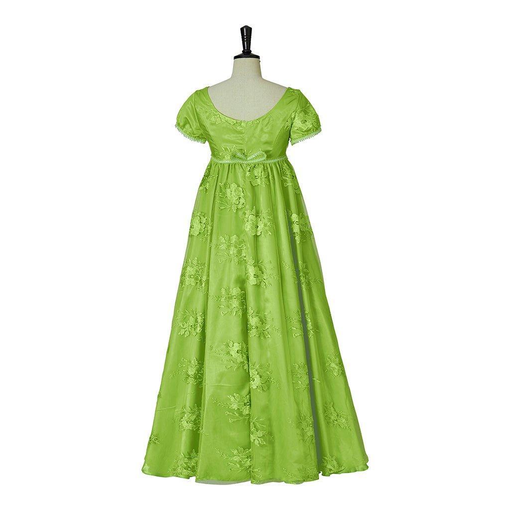 Bridgerton Green Empire Gown - Regency Era Cosplay Costume-Astricos