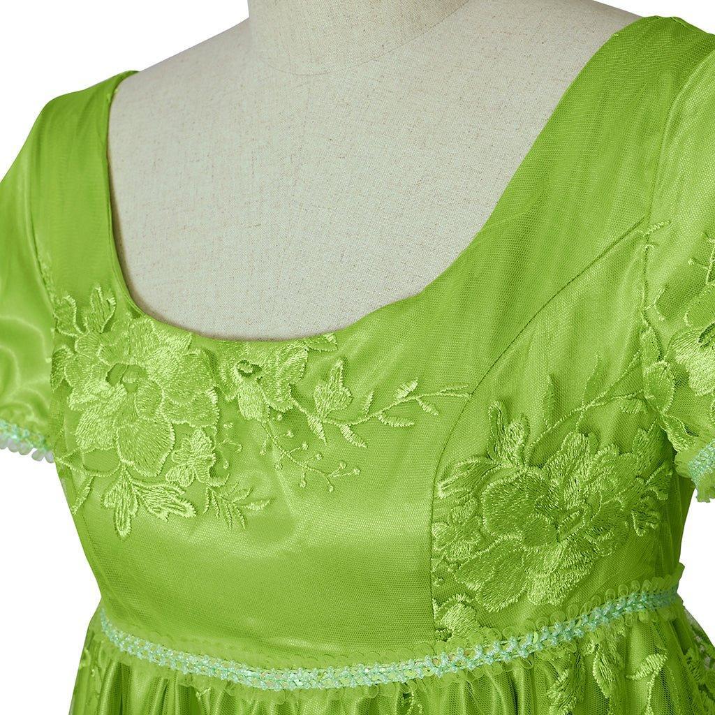 Bridgerton Green Empire Gown - Regency Era Cosplay Costume-Astricos