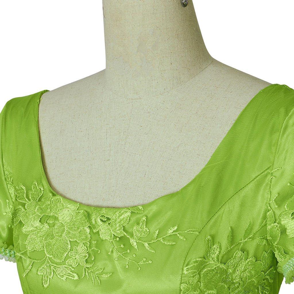 Bridgerton Green Empire Gown - Regency Era Cosplay Costume-Astricos