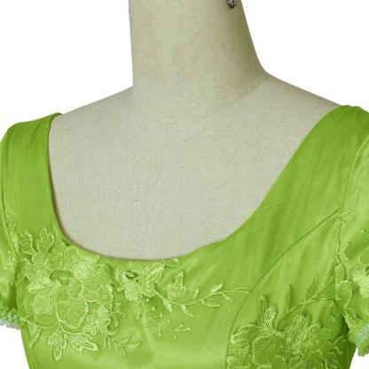 Bridgerton Green Empire Gown - Regency Era Cosplay Costume-Astricos