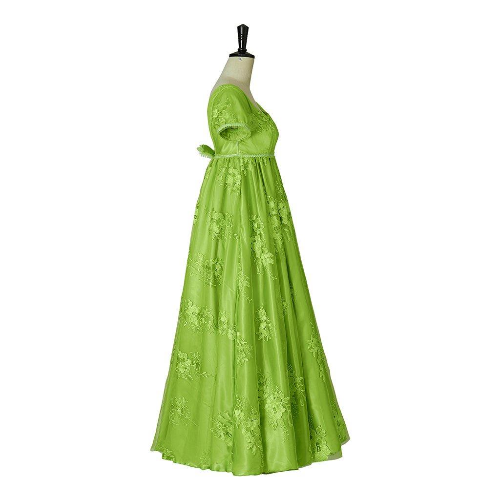 Bridgerton Green Empire Gown - Regency Era Cosplay Costume-Astricos