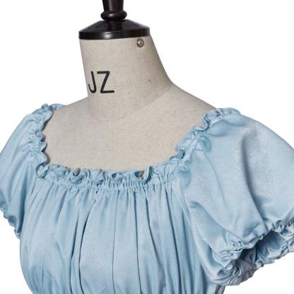 Bridgerton Cosplay Costume - Light Blue Empire Waist Regency Gown for Women-Astricos