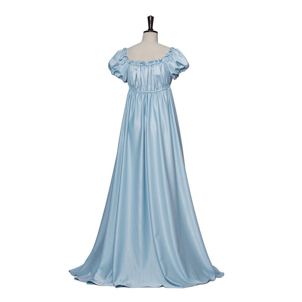 Bridgerton Cosplay Costume - Light Blue Empire Waist Regency Gown for Women-Astricos