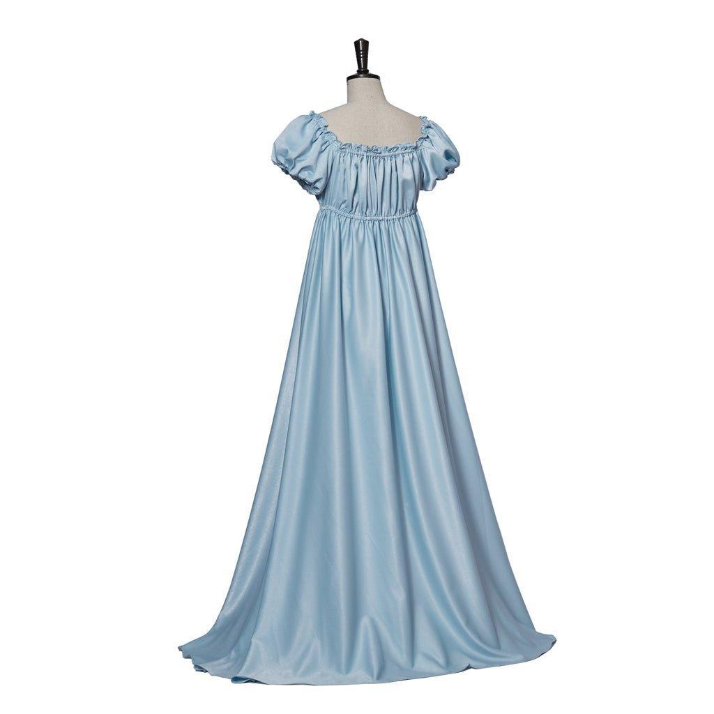 Bridgerton Cosplay Costume - Light Blue Empire Waist Regency Gown for Women-Astricos