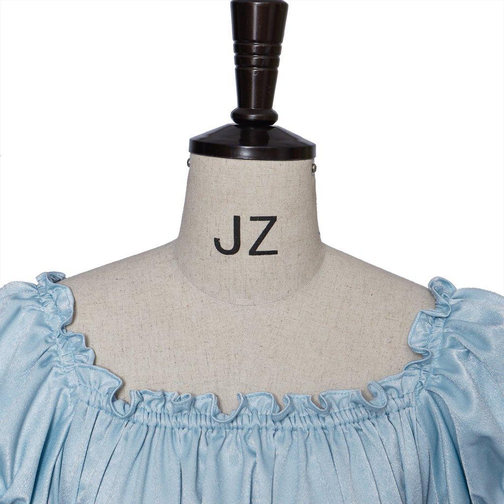 Bridgerton Cosplay Costume - Light Blue Empire Waist Regency Gown for Women-Astricos