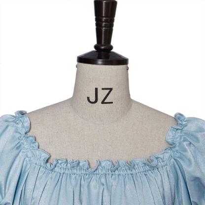 Bridgerton Cosplay Costume - Light Blue Empire Waist Regency Gown for Women-Astricos