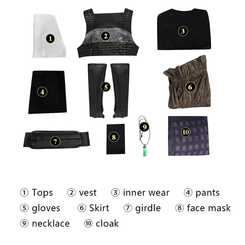Mae Assassin Cosplay Costume Hooded Cloak Dress Full Set for Women - Halloween & Carnival Outfit-Astricos