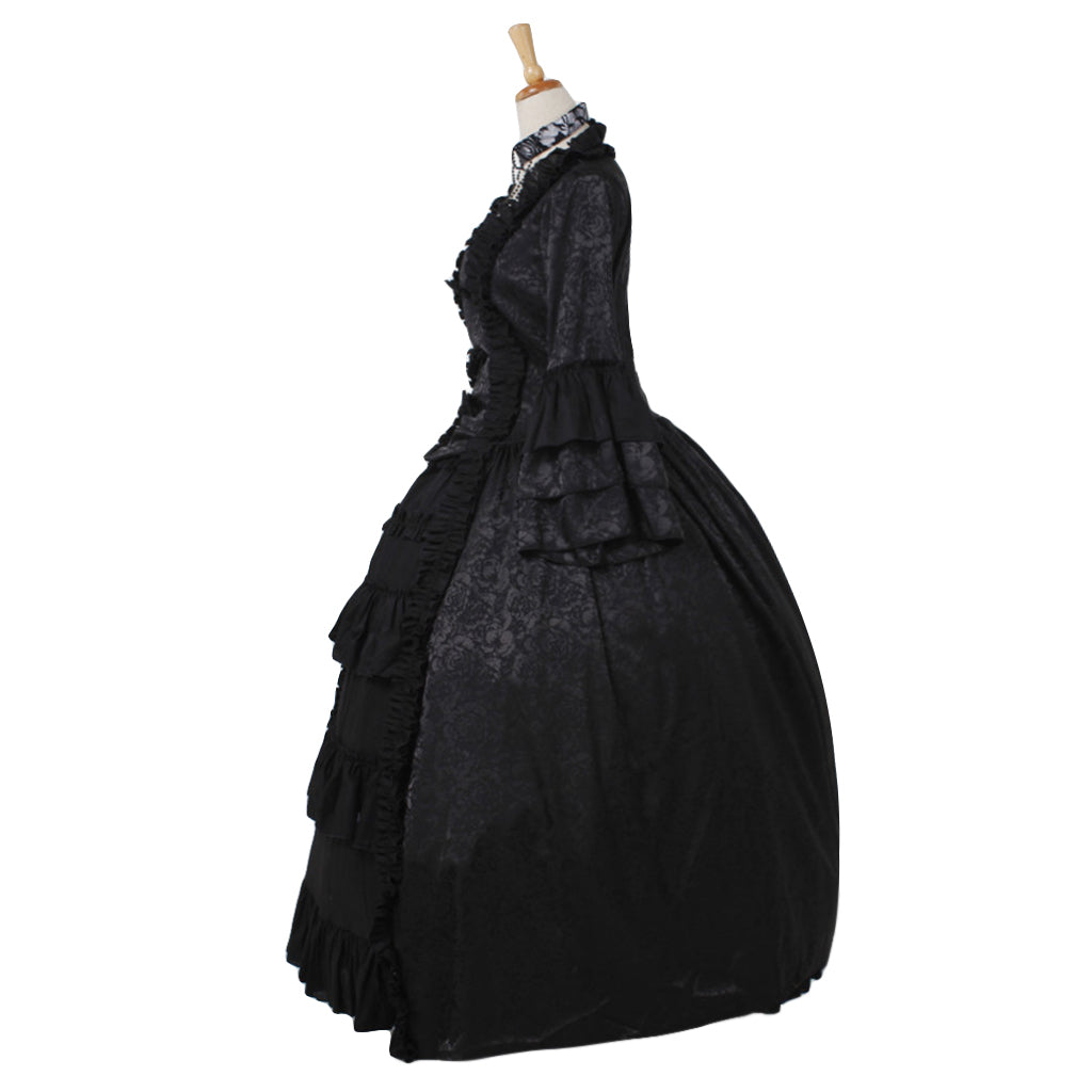 Gothic Victorian Strawberry Lolita Dress - Elegant Black Cosplay Costume for Anime Fans-Astricos