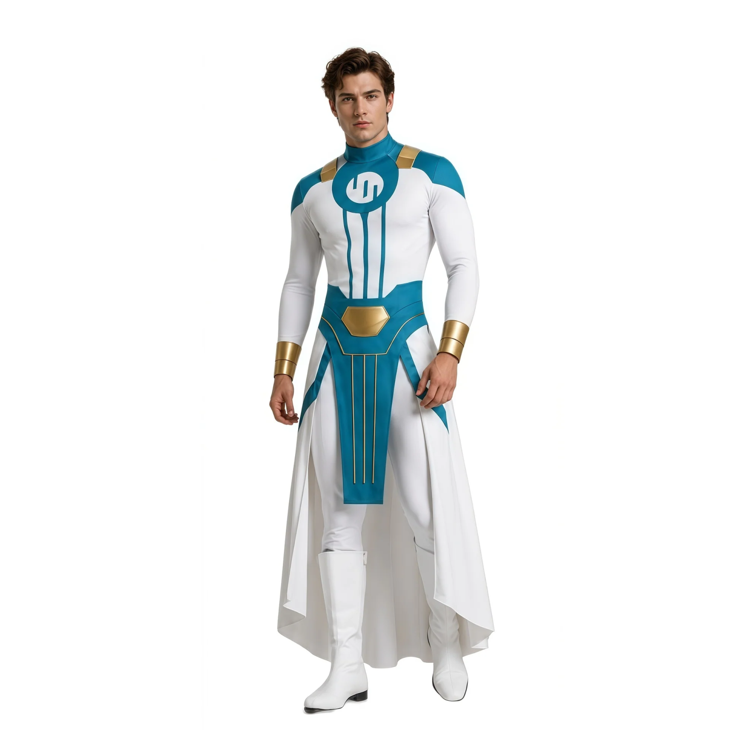 Astricos Invincible Viltrumite High Warrior Cosplay Costume, Custom-Made Sci-Fi Viltrum Empire Warrior Outfit, Blue White Gold Suit for Halloween, Comic Con & Stage Performance