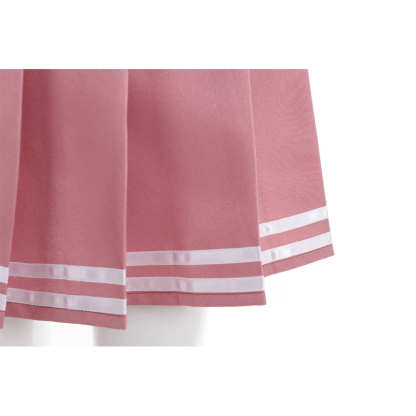 Fate Grand Order Astolfo Cosplay Costume, Sailor Uniform, Custom Size for Anime Con & Halloweenrder, cropped sailor top and pink pleated skirt full set.
