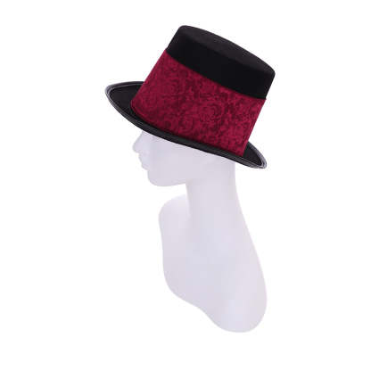 RED Steampunk Burning Man Women Top Hat - Unique Cosplay Costume Accessory-Astricos