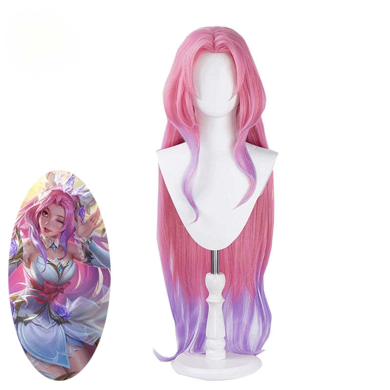 LOL Crystal Rose Seraphine 85cm Long Gradient Cosplay Wig for Women - Heat Resistant-Astricos