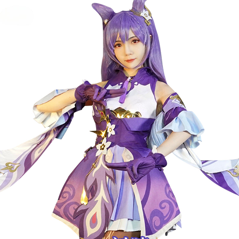 Genshin Impact Keqing Cosplay Costume - Purple Outfit for Women | Astricos-Astricos
