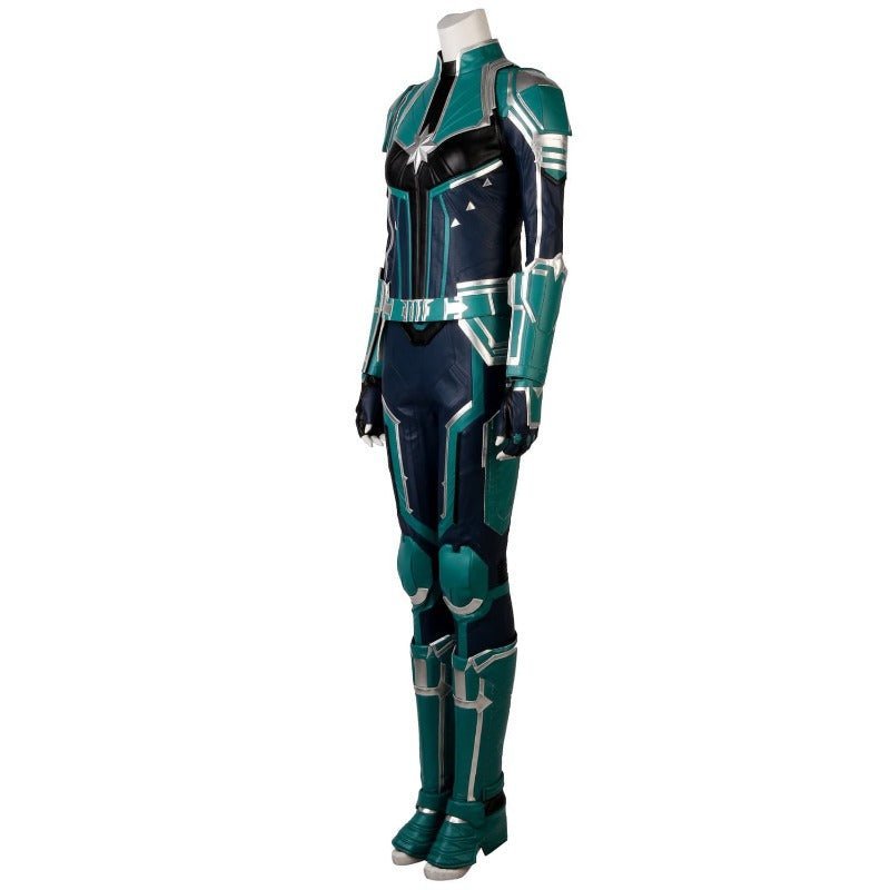 Captain Marvel Starforce Turquoise PU Leather Cosplay Costume | Astricos-Astricos