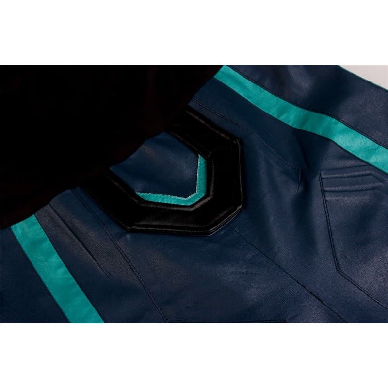 Captain Marvel Starforce Turquoise PU Leather Cosplay Costume | Astricos-Astricos