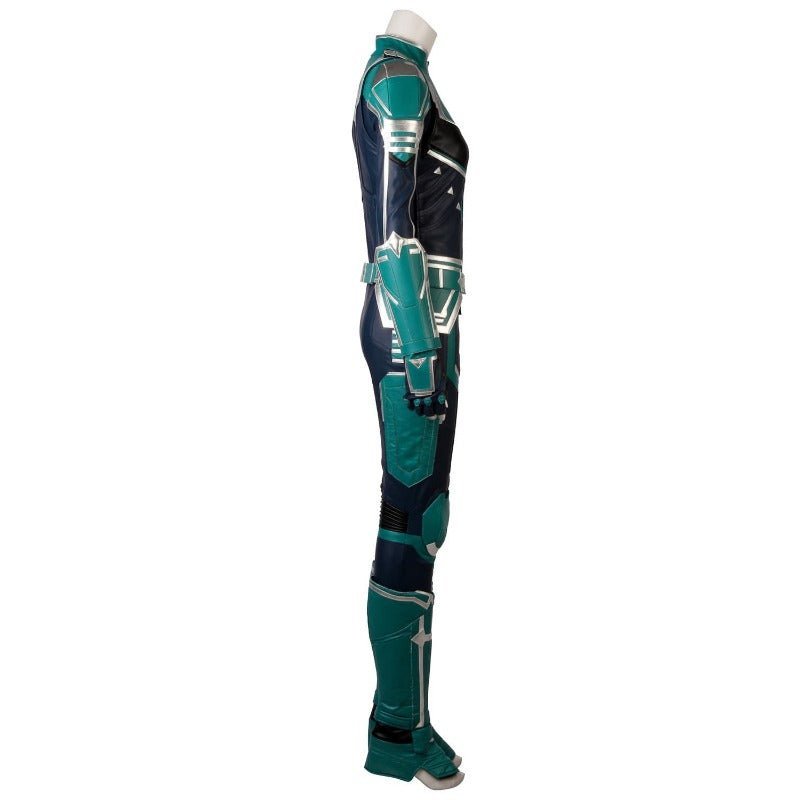 Captain Marvel Starforce Turquoise PU Leather Cosplay Costume | Astricos-Astricos