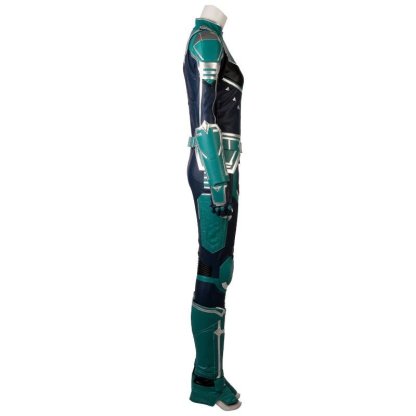 Captain Marvel Starforce Turquoise PU Leather Cosplay Costume | Astricos-Astricos