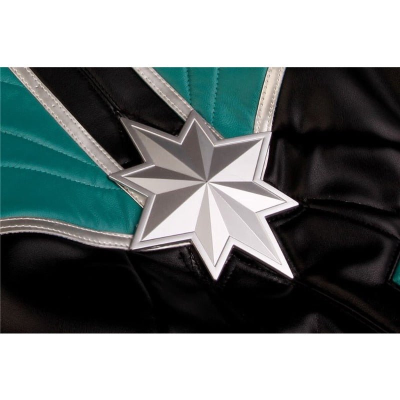 Captain Marvel Starforce Turquoise PU Leather Cosplay Costume | Astricos-Astricos