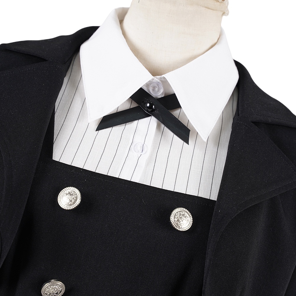 White Arrow Black School Uniform Cosplay Costume - Rock is a Lady's Hobby Anime Outfit-Astricos