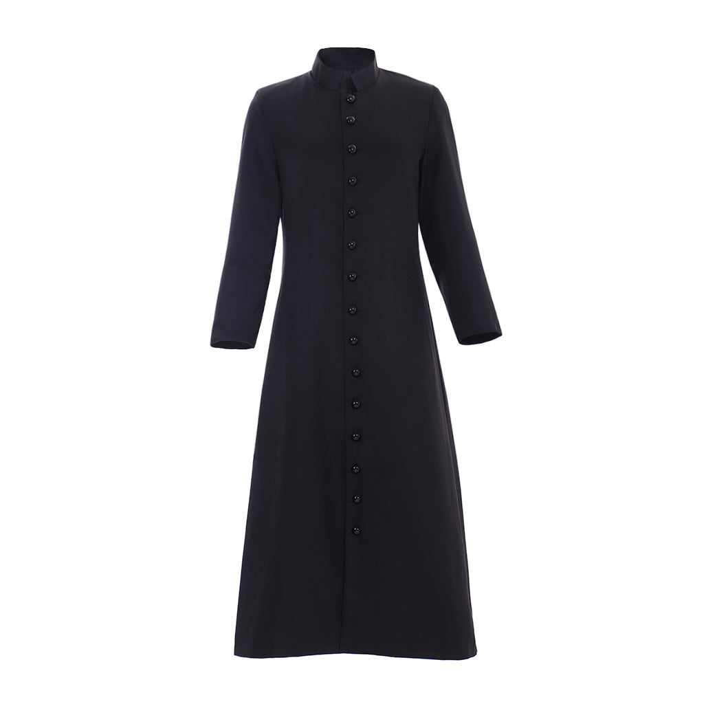 Men's Black Clergy Robes - Authentic Cassock Church Priest Costume for Liturgical & Cosplay-Astricos