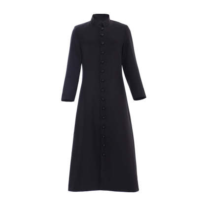Men's Black Clergy Robes - Authentic Cassock Church Priest Costume for Liturgical & Cosplay-Astricos