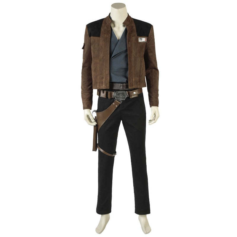 Han Solo Cosplay Costume - Premium Suede Jacket & Leather Belt Set for Star Wars Fans-Astricos