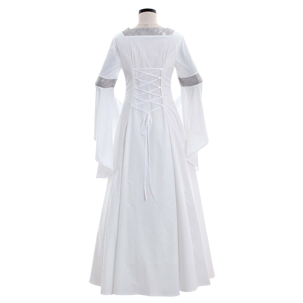 White Medieval Dress Renaissance Princess Costume | Elegant Cosplay & Wedding Gown-Astricos