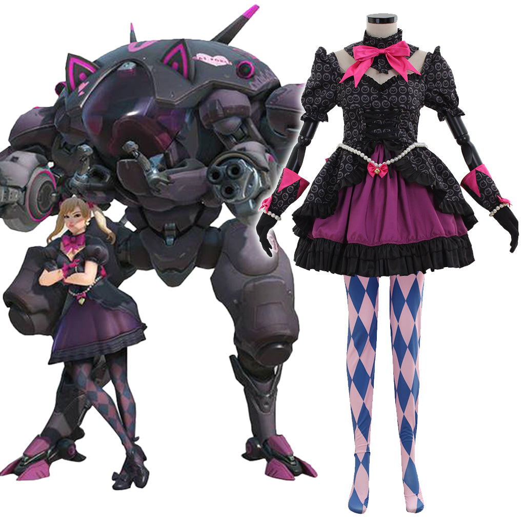 Hana Song Overwatch Cosplay Costume - Sexy Black Officer Dress Suit for Women-Astricos