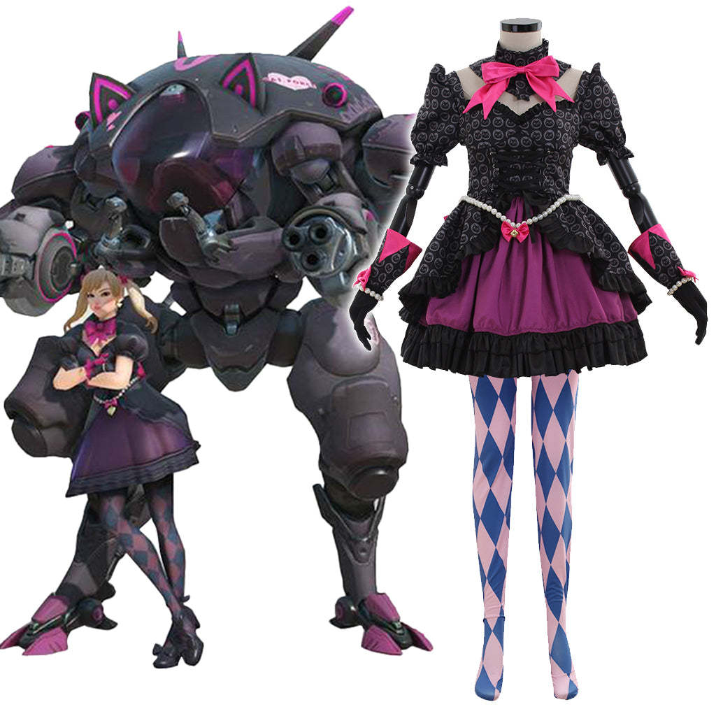 Hana Song Overwatch Cosplay Costume - Sexy Black Officer Dress Suit for Women-Astricos
