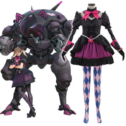 Hana Song Overwatch Cosplay Costume - Sexy Black Officer Dress Suit for Women-Astricos