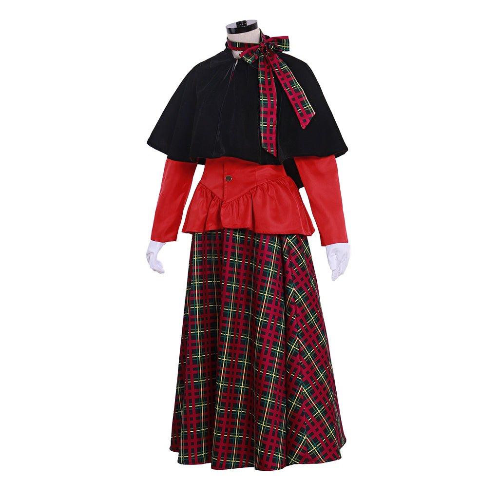 Victorian Yuletide Lady Christmas Fancy Dress | Charles Dickens Caroler Costume-Astricos