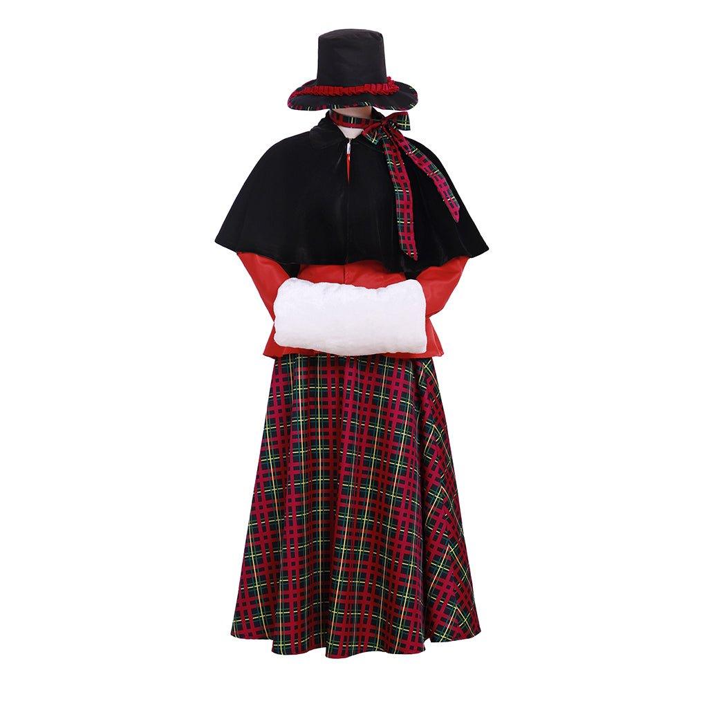 Victorian Yuletide Lady Christmas Fancy Dress | Charles Dickens Caroler Costume-Astricos