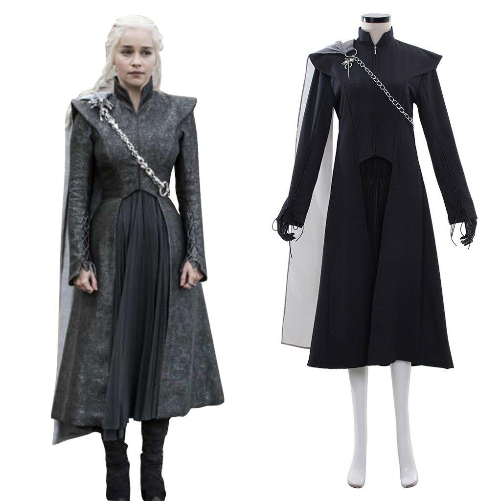 Christmas Daenerys Targaryen Cosplay Costume - Black Cloak & Medieval Dress | Astricos-Astricos
