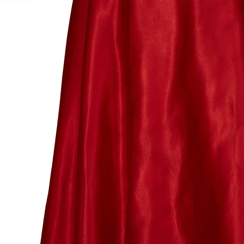 Regency Style Christmas Red Empire Waist Gown with Gold Waistband | Cosplay Costume-Astricos